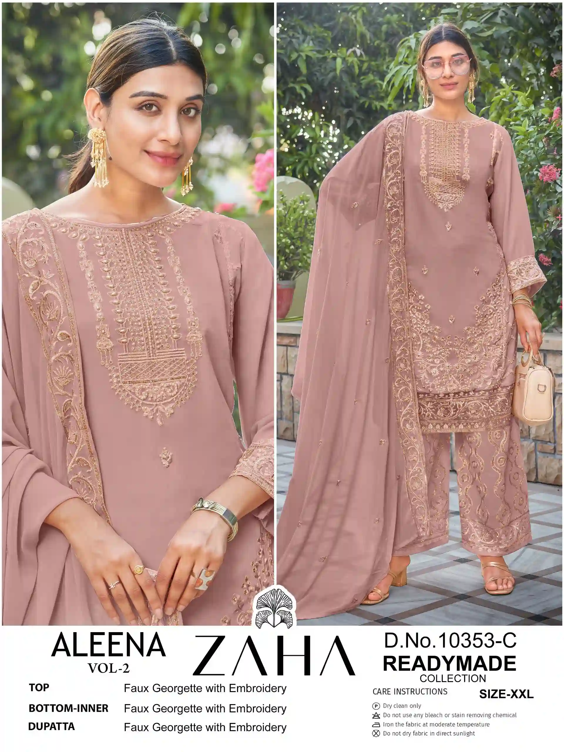 Zaha 10353 Faux Georgette Wholesale Pakistani Readymade Salwar Suit Catalog — Wholesale Pakistani Suits, MPA wholesale from Surat - Gallery Image 2